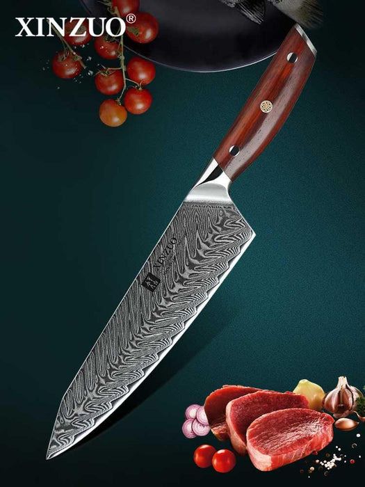 Xinzuo B27 5" 67 Layer Japanese Damascus Chef Knife Damascus Steel Chef Knife