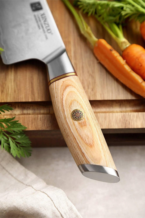 Xinzou B37S Composite Stainless Steel Kitchen Knife Set Chef knife with Pakka Wood Handle - The Bamboo Guy