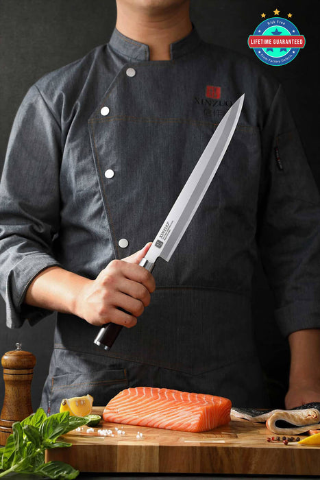 Xinzuo SE Sandblasted Steel 10 inch Sashimi Knife