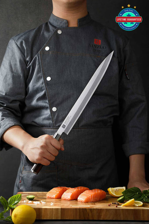 Xinzuo SE Sandblasted Steel 11 inch Sashimi Knife Open Box