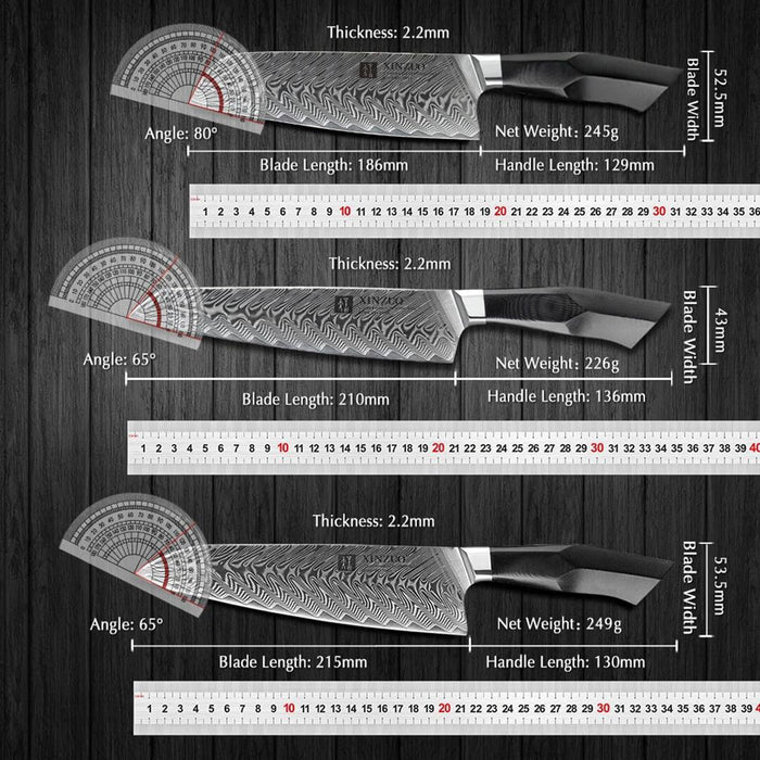 XINZUO B32 6 Pcs Knife Set 67 Damascus Steel Open Box