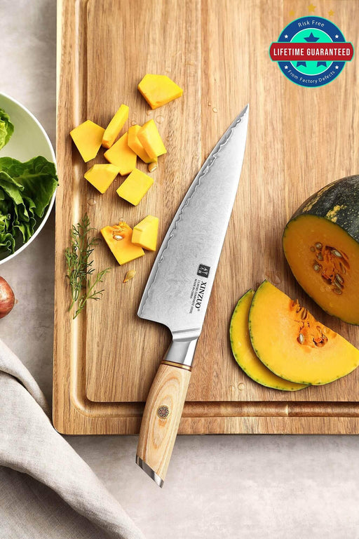 Xinzou B37S Composite Stainless Steel Kitchen Knife Chef knife with Pakka Wood Handle