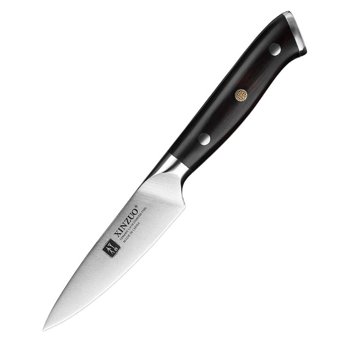 Xinzuo B13S 3.5" German High Carbon Stainless Steel Paring Knife with Ebony Handles
