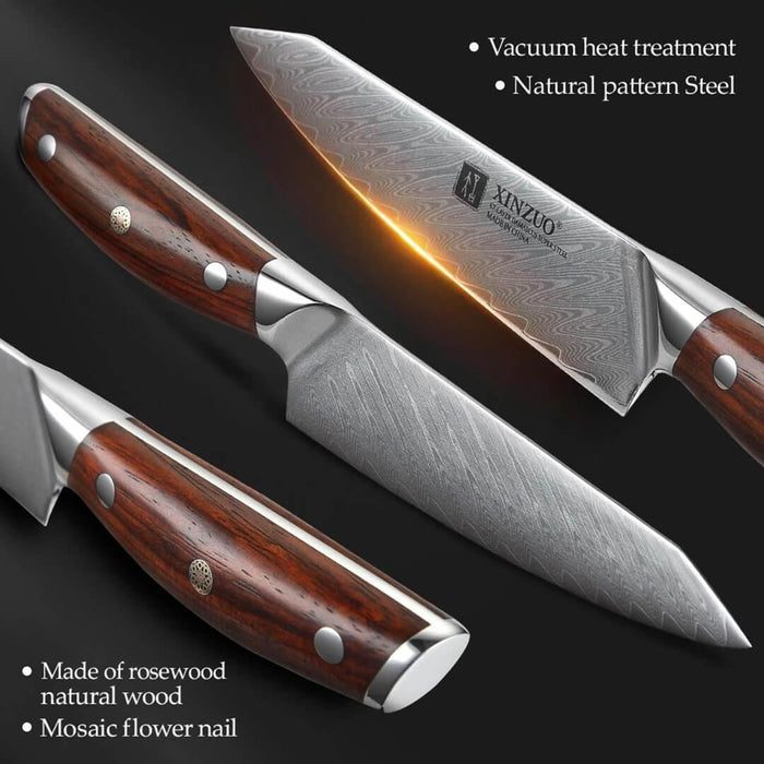 Xinzuo B27 2 Pcs Japanese Damascus Chef knife Set 4