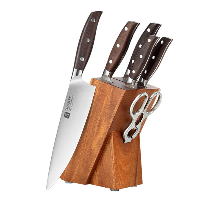 Xinzuo B35 5 Pcs German Steel Kitchen Knife Set with Carbon Steel Open Box