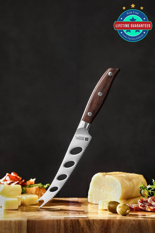Xinzuo B35 German Stainless Steel Red Sandalwood Kitchen Multi-Use Cake Cheese Knife