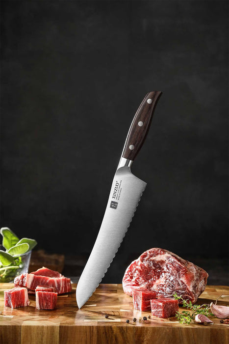 Xinzuo B35 German Stainless Steel Sandalwood Kitchen Frozen Food Knife