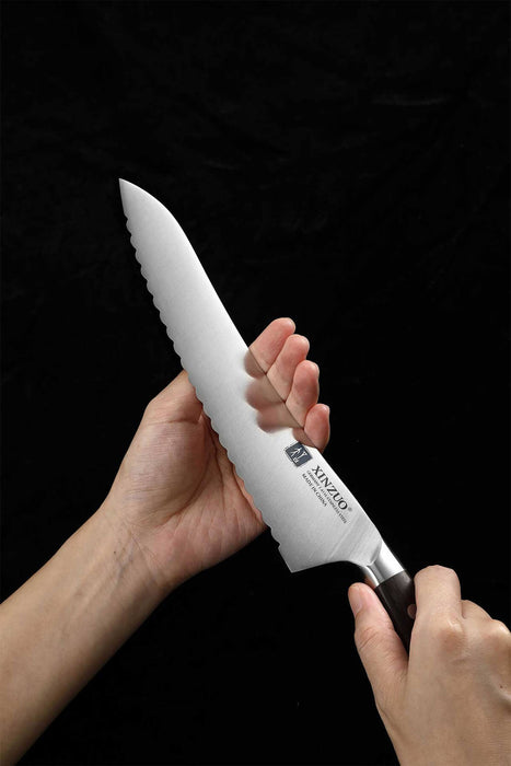 Xinzuo B35 German Stainless Steel Sandalwood Kitchen Frozen Food Knife