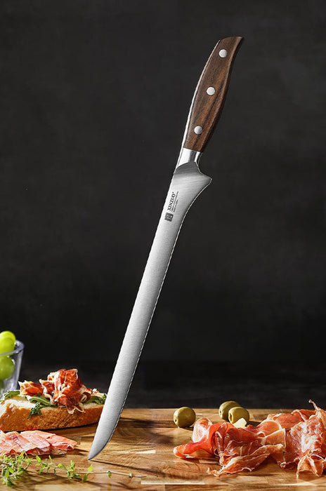 Xinzuo B35 10" Ham & Meat Carving Knife German Steel Premium Red Sandalwood Handle