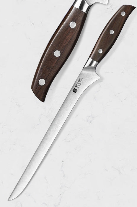 Xinzuo B35 10" Ham & Meat Carving Knife German Steel Premium Red Sandalwood Handle