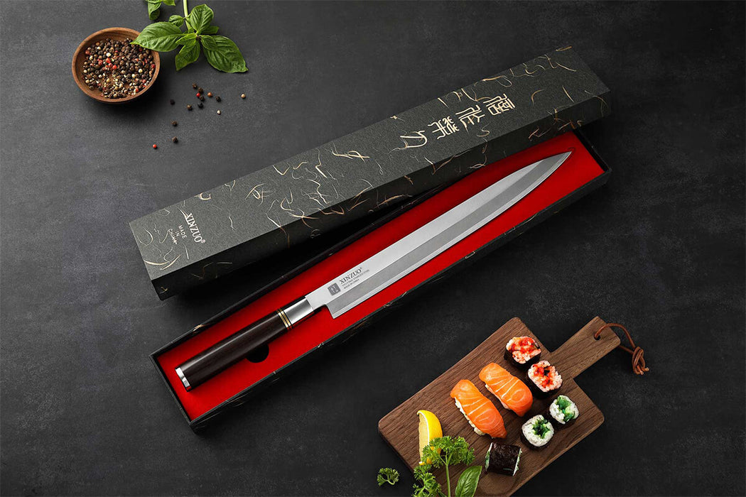 Xinzuo SE Sandblasted Steel 11 inch Sashimi Kitchen Knife 6
