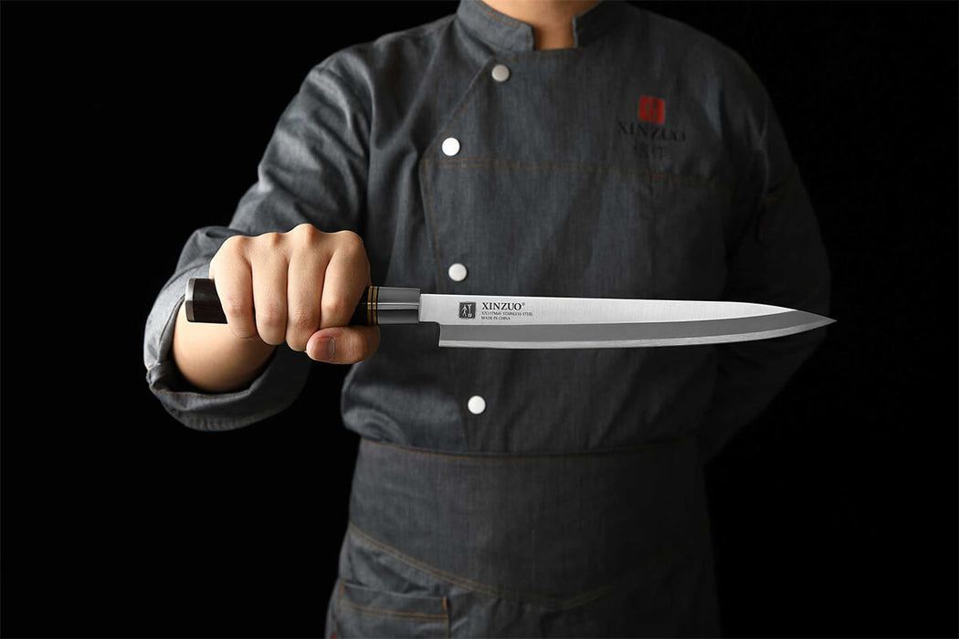 Xinzuo SE Sandblasted Steel 9 inch Sashimi Kitchen Knife 5
